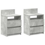 Vidaxl tables de chevet (lot de 2) avec 2 tiroirs gris b�ton 40 x 33 x 60 cm