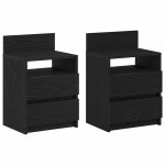 Vidaxl tables de chevet (lot de 2) avec 2 tiroirs noires 40 x 33 x 60 cm