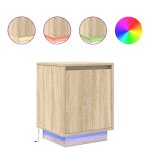Vidaxl table de chevet avec lumi�res led ch�ne sonoma 38x34x50 cm