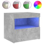 Vidaxl table de chevet avec lumires led gris bton 50x40x45 cm