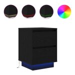 Vidaxl table de chevet avec lumi�res led noir 38x34x50 cm