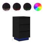 Vidaxl table de chevet avec lumi�res led noir 38x34x65 cm