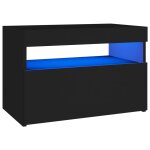 Vidaxl table de chevet avec lumires led noir 60x35x40 cm