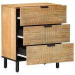 Vidaxl table de chevet marron 50x33x60 cm bois de manguier massif
