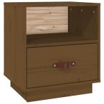 Vidaxl table de chevet marron miel 40x34x45 cm bois de pin massif