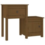 Vidaxl table de chevet marron miel 79, 5x38x65, 5 cm bois de pin massif