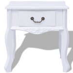 Vidaxl table de chevet mdf blanc