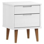 Vidaxl table de chevet molde blanc 40x35x48 cm bois de pin massif