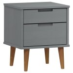 Vidaxl table de chevet molde gris 40x35x48 cm bois de pin massif
