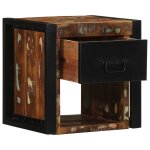 Vidaxl table de chevet multicolore 40x35x40 cm bois de rcupration