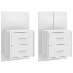 Vidaxl tables de chevet murales 2 pcs blanc
