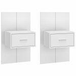 Vidaxl tables de chevet murales 2 pcs blanc
