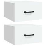 Vidaxl tables de chevet murales 2 pcs blanc 35x35x20 cm