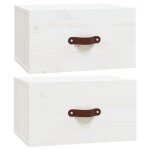 Vidaxl tables de chevet murales 2 pcs blanc 40x29, 5x22 cm