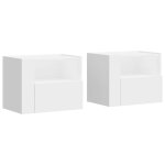 Vidaxl tables de chevet murales 2 pcs blanc 45x30x35 cm