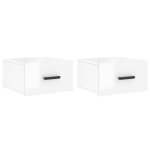 Vidaxl tables de chevet murales 2 pcs blanc brillant 35x35x20 cm