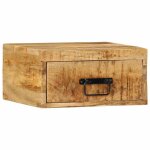 Vidaxl tables de chevet murales 2 pcs bois de manguier massif brut