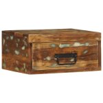 Vidaxl tables de chevet murales 2 pcs bois massif de rcupration