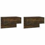 Vidaxl tables de chevet murales 2 pcs ch�ne fum�