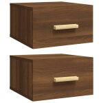 Vidaxl tables de chevet murales 2 pcs chne marron 35x35x20 cm
