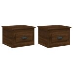Vidaxl tables de chevet murales 2 pcs ch�ne marron 41, 5x36x28 cm