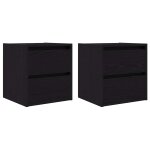 Vidaxl tables de chevet murales 2 pcs ch�ne noir 38x34x40 cm