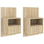 Vidaxl tables de chevet murales 2 pcs ch�ne sonoma