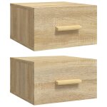 Vidaxl tables de chevet murales 2 pcs ch�ne sonoma 35x35x20 cm