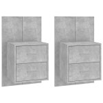 Vidaxl tables de chevet murales 2 pcs gris b�ton