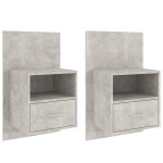 Vidaxl tables de chevet murales 2 pcs gris b�ton