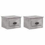 Vidaxl tables de chevet murales 2 pcs gris b�ton 41, 5x36x28 cm