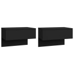 Vidaxl tables de chevet murales 2 pcs noir