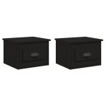 Vidaxl tables de chevet murales 2 pcs noir 41, 5x36x28 cm