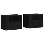 Vidaxl tables de chevet murales 2 pcs noir 45x30x35 cm