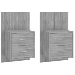 Vidaxl tables de chevet murales 2 pcs sonoma gris