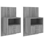 Vidaxl tables de chevet murales 2 pcs sonoma gris