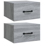 Vidaxl tables de chevet murales 2 pcs sonoma gris 35x35x20 cm