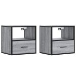 Vidaxl tables de chevet murales 2 pcs sonoma gris 40x31x39, 5 cm