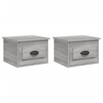 Vidaxl tables de chevet murales 2 pcs sonoma gris 41, 5x36x28 cm
