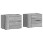 Vidaxl tables de chevet murales 2 pcs sonoma gris 45x30x35 cm