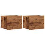 Vidaxl tables de chevet murales 2 pcs vieux bois 40x32x30 cm
