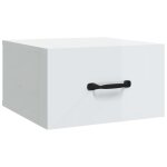 Vidaxl table de chevet murale blanc brillant 35x35x20 cm
