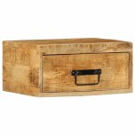 Vidaxl table de chevet murale bois de manguier massif brut