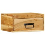 Vidaxl table de chevet murale bois massif d'acacia