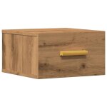 Vidaxl table de chevet murale ch�ne artisanal 35x35x20 cm