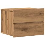 Vidaxl table de chevet murale ch�ne artisanal 40x32x30 cm