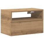 Vidaxl table de chevet murale ch�ne artisanal 45x26x28, 5 cm