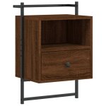 Vidaxl table de chevet murale ch�ne brun 40x30x61 cm bois d'ing�nierie