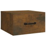 Vidaxl table de chevet murale ch�ne fum� 35x35x20 cm