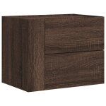 Vidaxl table de chevet murale chne marron 45x30x35 cm